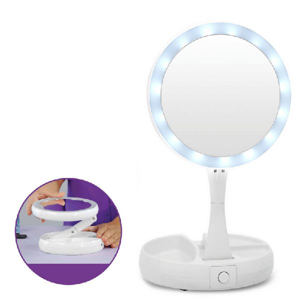 Складне дзеркало з LED-підсвіткою і збільшенням
